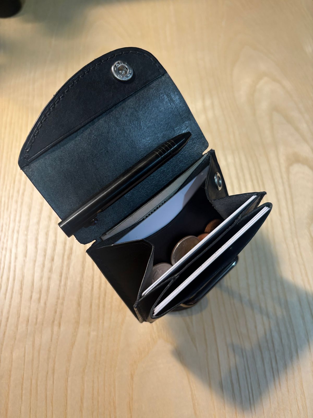 Photo by leafjar77 on September 21, 2025 of the Self-Made Wallet V01 in Badalassi Carlo Black Pueblo.