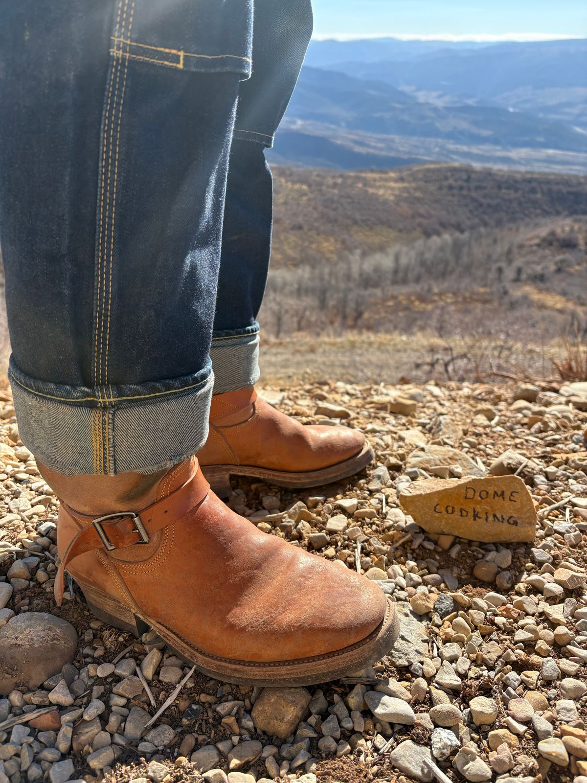 Photo by leafjar77 on November 4, 2025 of the Unsung U 22-2 Engineer Boot in Maryam Natural Rovescio Sego.