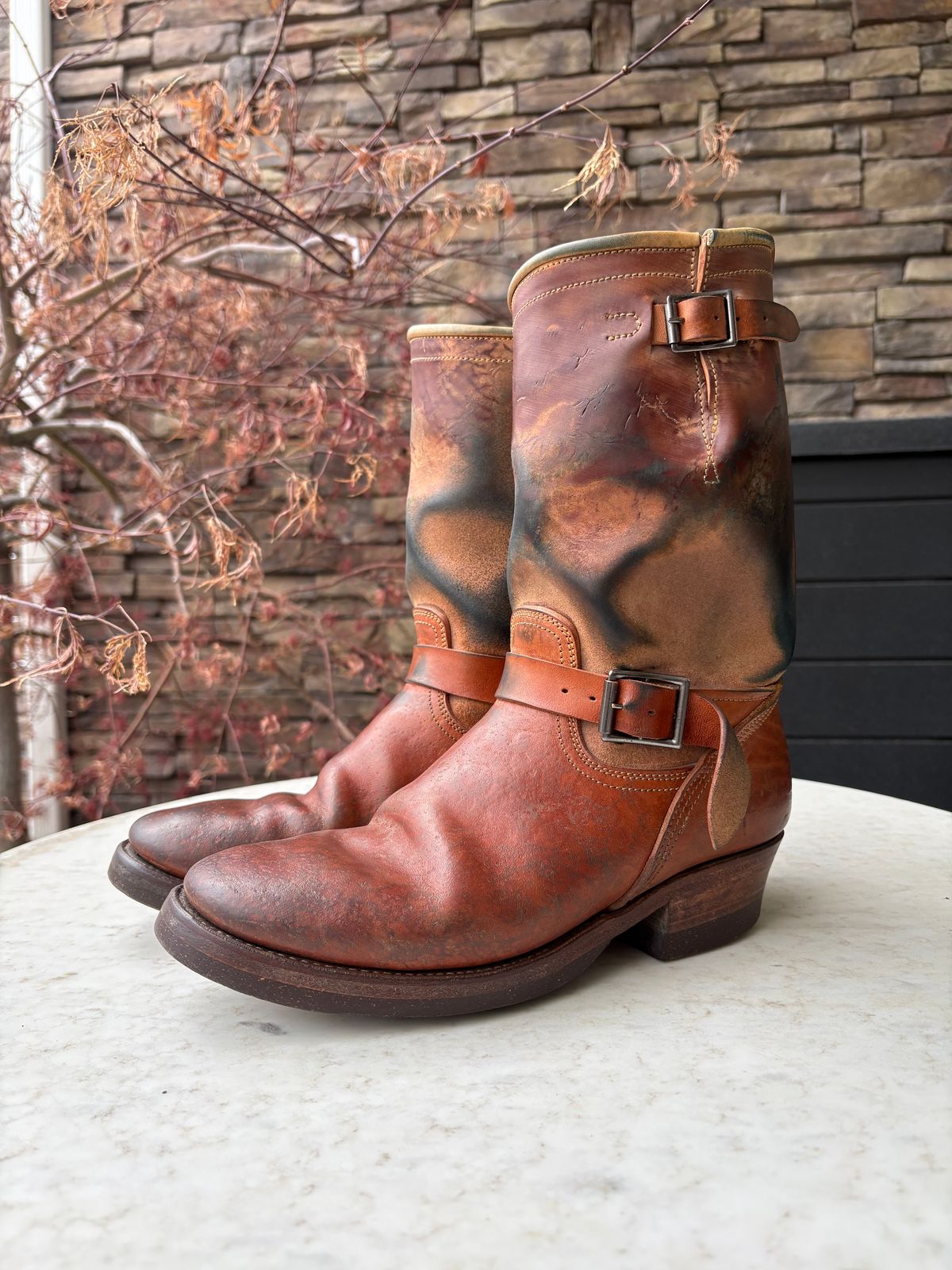 Photo by leafjar77 on March 3, 2026 of the Unsung U 22-2 Engineer Boot in Maryam Natural Rovescio Sego.