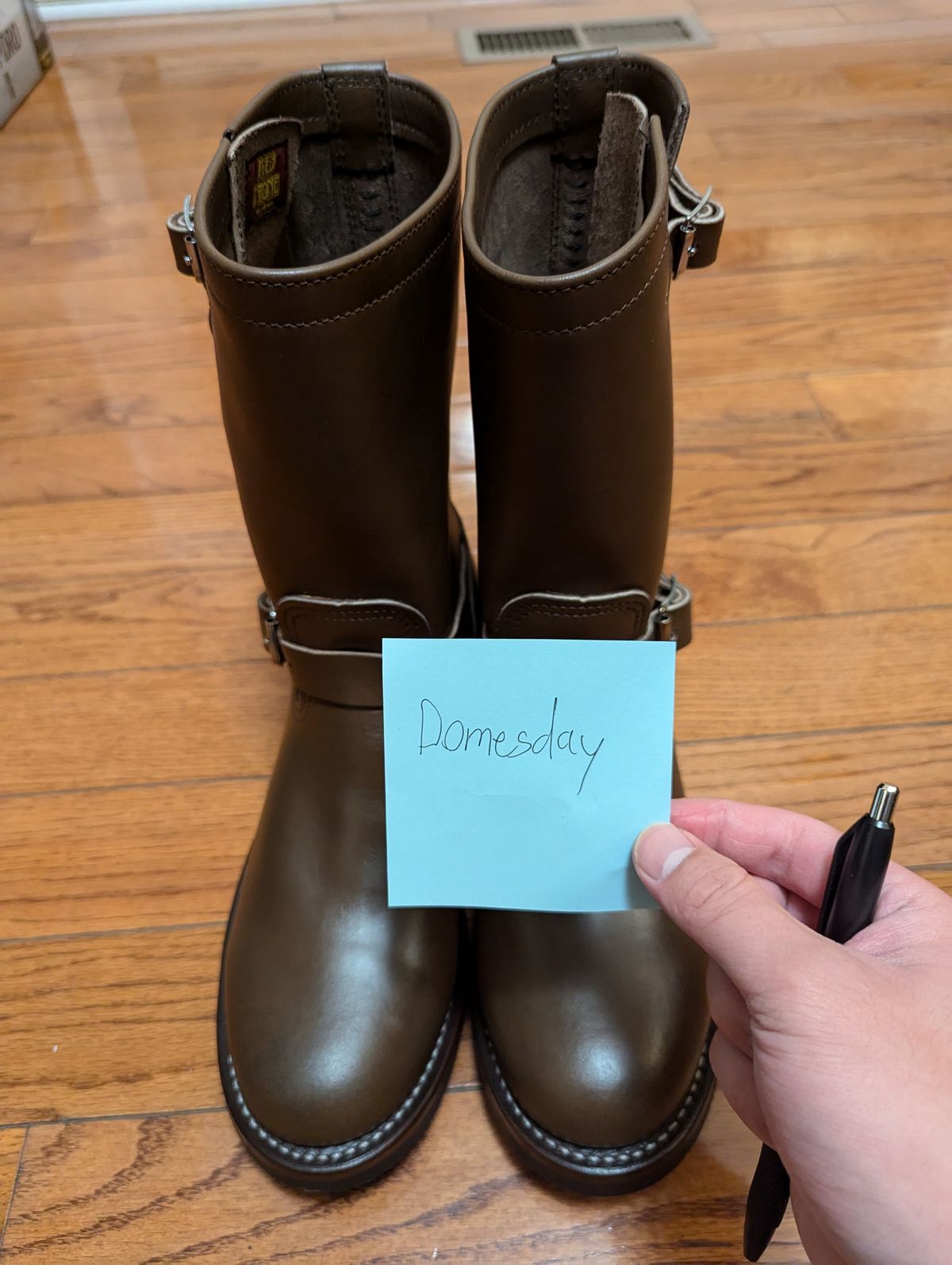 Photo by mari on October 1, 2024 of the Keystone Shoe Company Biker Boot (Engineer) in Horween Dark Brown Latigo.