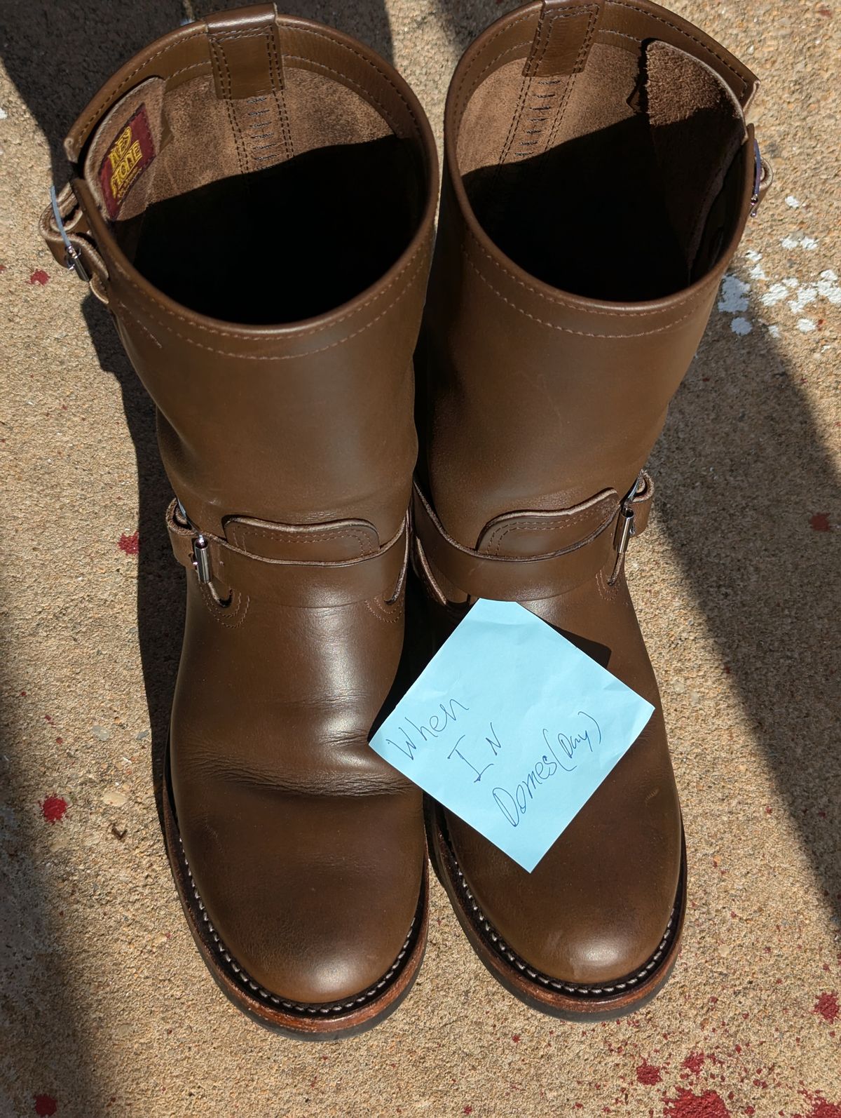 Photo by mari on November 1, 2024 of the Keystone Shoe Company Biker Boot (Engineer) in Horween Dark Brown Latigo.