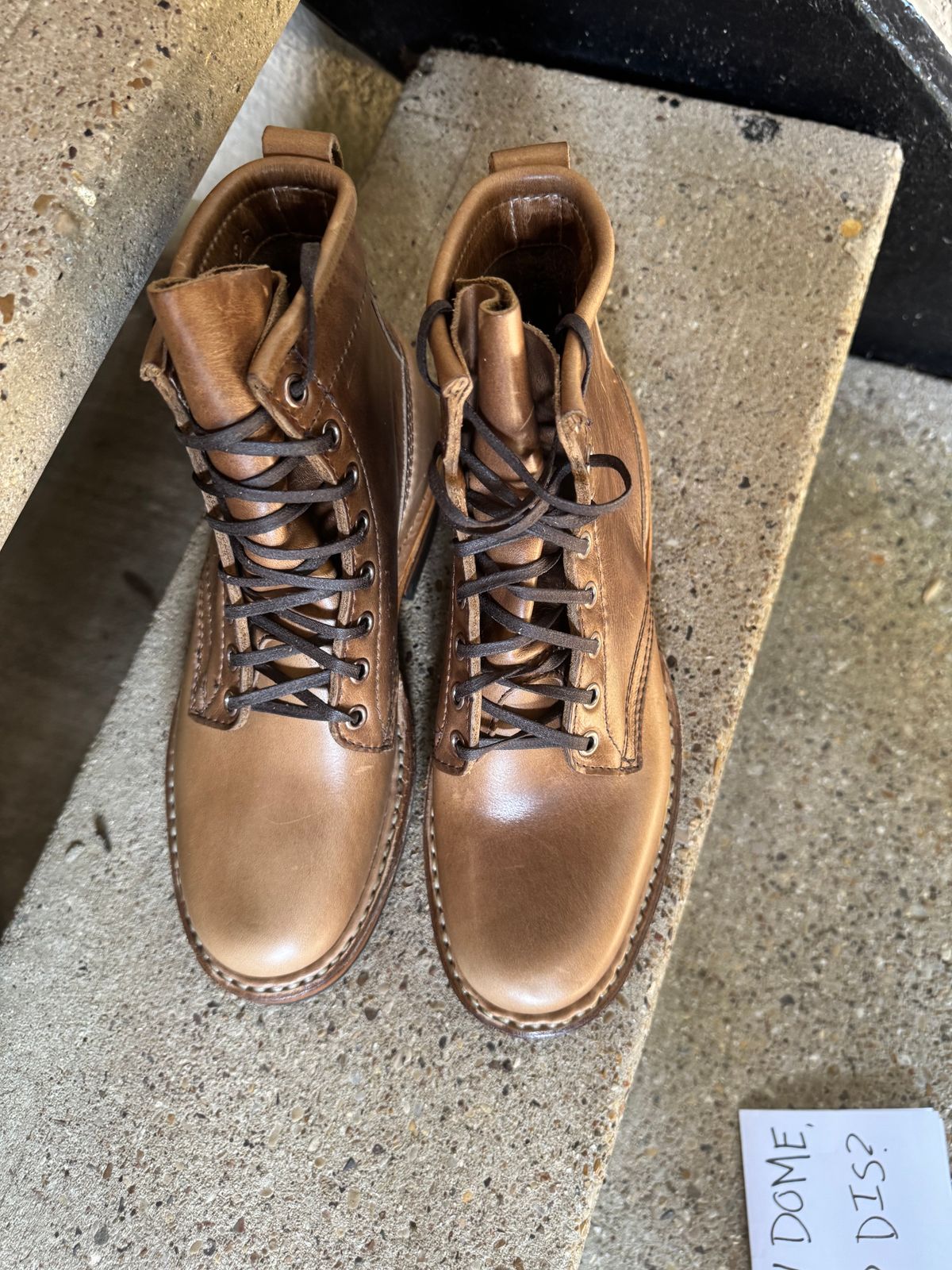 Photo by freezingbear83 on October 2, 2025 of the White's Bounty Hunter in Horween Natural Chromexcel.