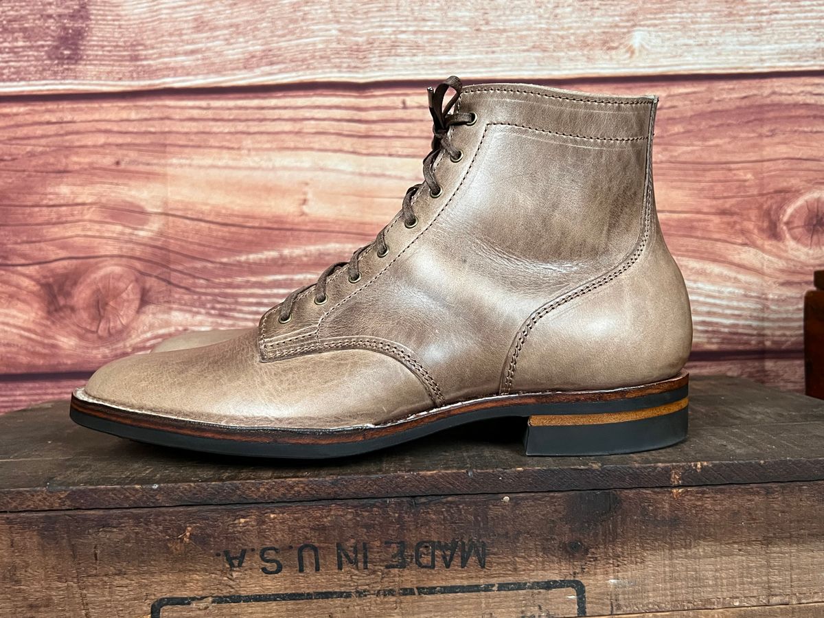 Photo by dieseldoc25 on April 2, 2026 of the Oldspeed MFG Type 1 Service Boot in Horween Natural Chromexcel.