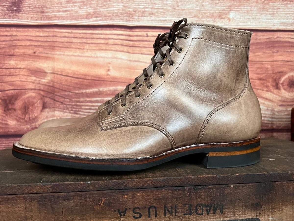 Photo by dieseldoc25 on April 2, 2026 of the Oldspeed MFG Type 1 Service Boot in Horween Natural Chromexcel.