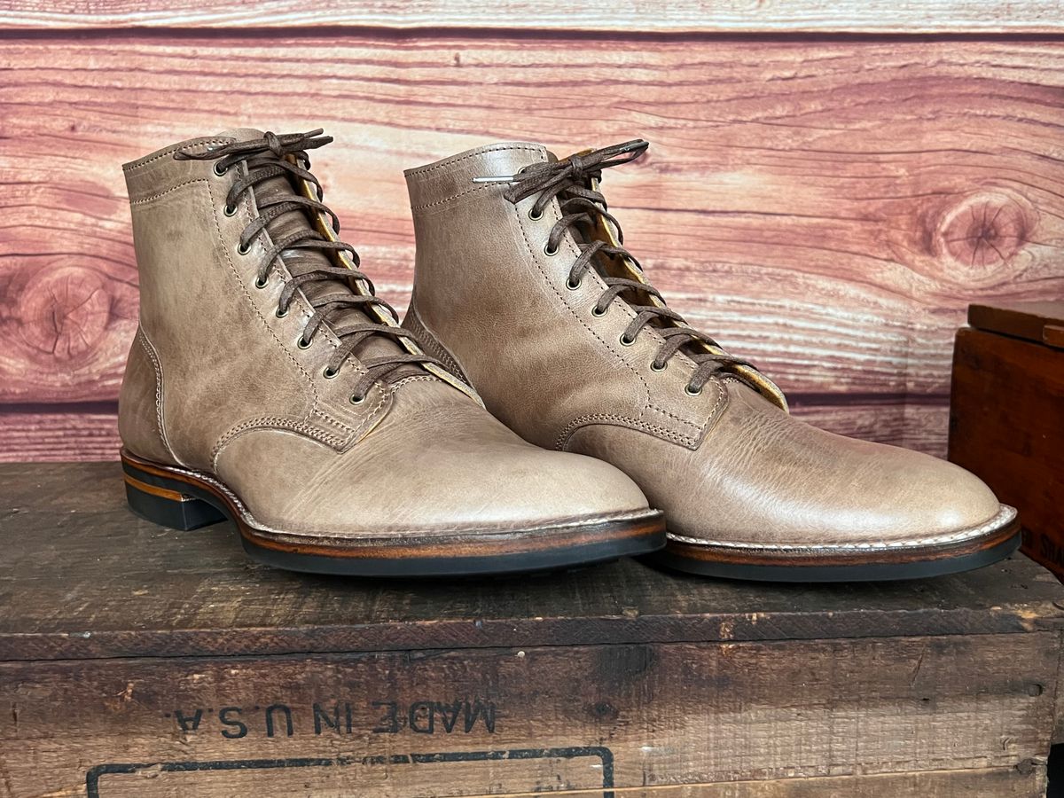 Photo by dieseldoc25 on April 2, 2026 of the Oldspeed MFG Type 1 Service Boot in Horween Natural Chromexcel.