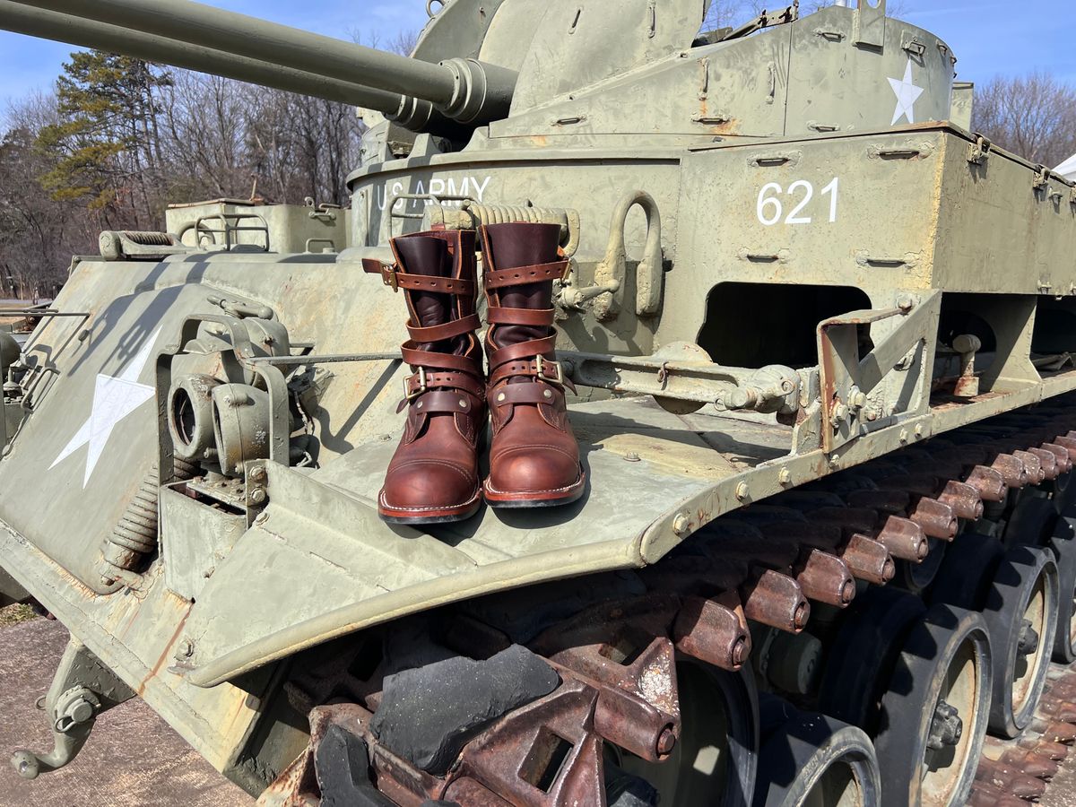 Photo by dieseldoc25 on February 24, 2026 of the Nicks Heritage TankerPro in Horween Orange Predator.