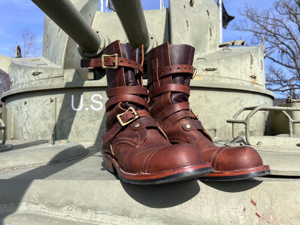 Photo by dieseldoc25 on February 24, 2026 of the Nicks Heritage TankerPro in Horween Orange Predator.