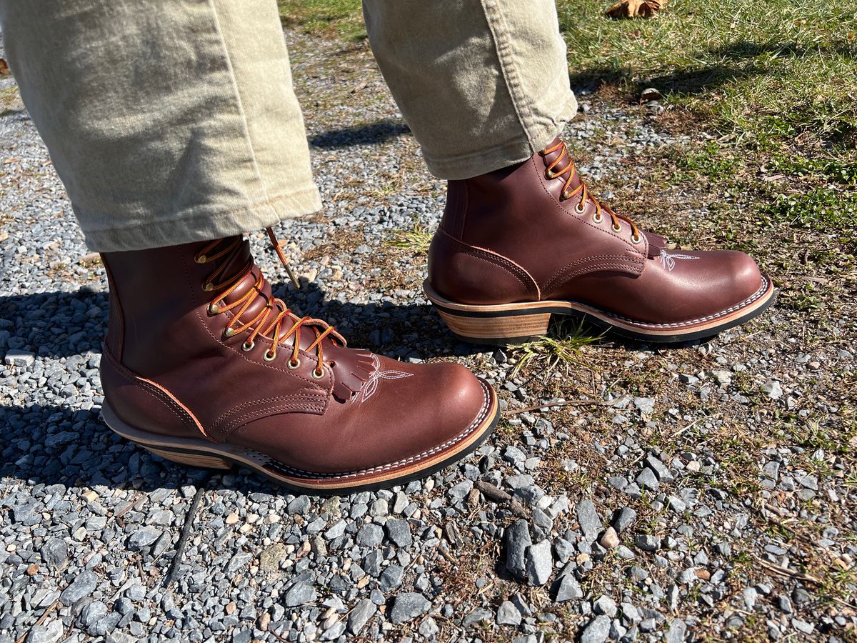 Photo by dieseldoc25 on November 3, 2025 of the Nicks Packer in Horween Timber Roanoke.