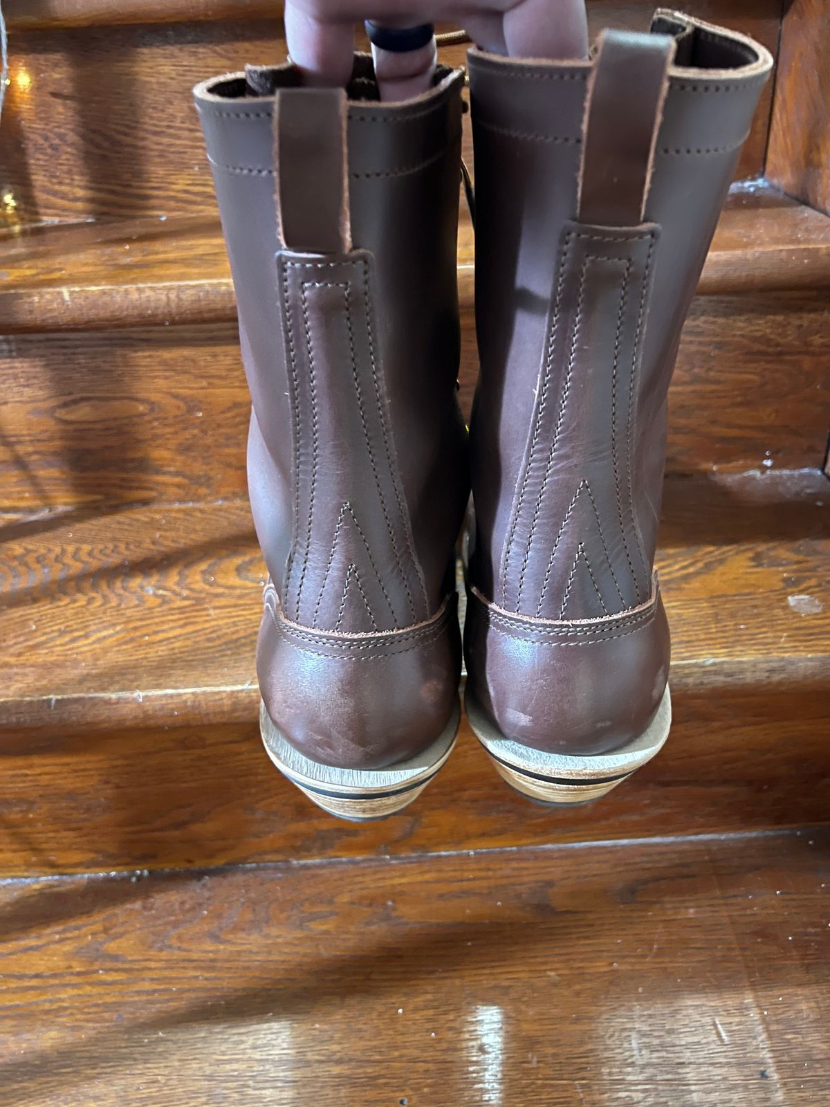 Photo by dieseldoc25 on November 3, 2025 of the Nicks Packer in Horween Timber Roanoke.