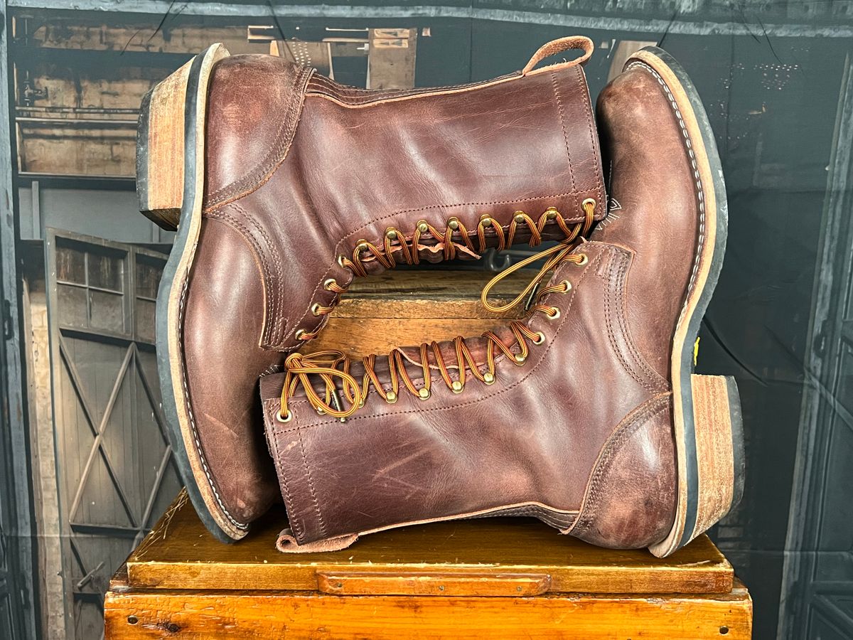 Photo by dieseldoc25 on December 2, 2025 of the Nicks Packer in Horween Timber Roanoke.