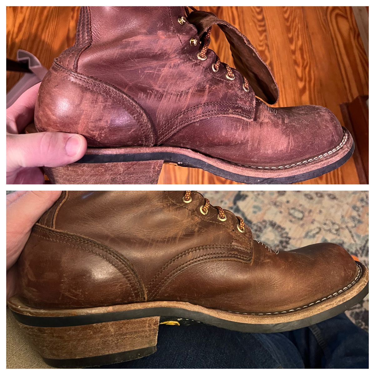 Photo by dieseldoc25 on January 18, 2026 of the Nicks Packer in Horween Timber Roanoke.