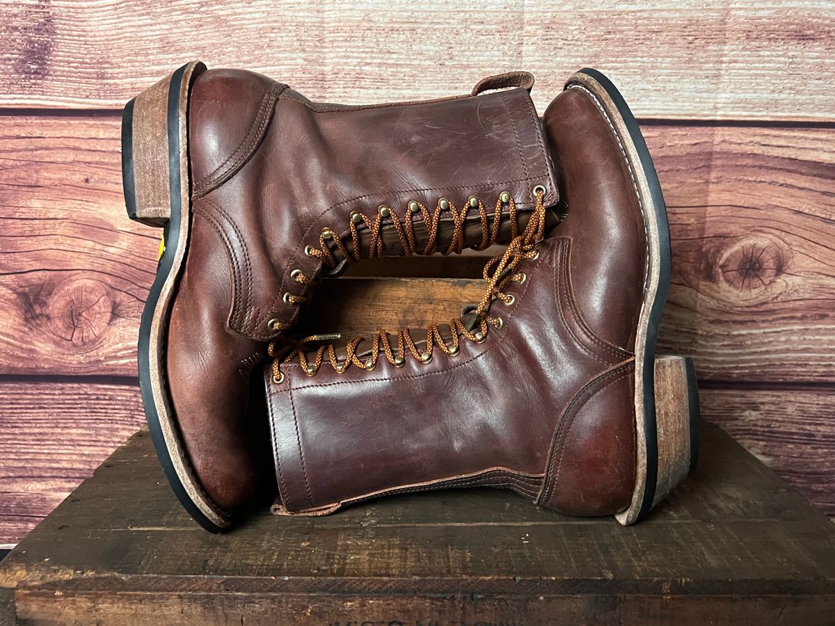 Photo by dieseldoc25 on February 2, 2026 of the Nicks Packer in Horween Timber Roanoke.