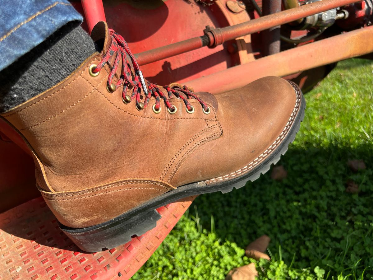 Photo by dieseldoc25 on October 10, 2025 of the Nicks MTO in Horween Whiskey Predator.