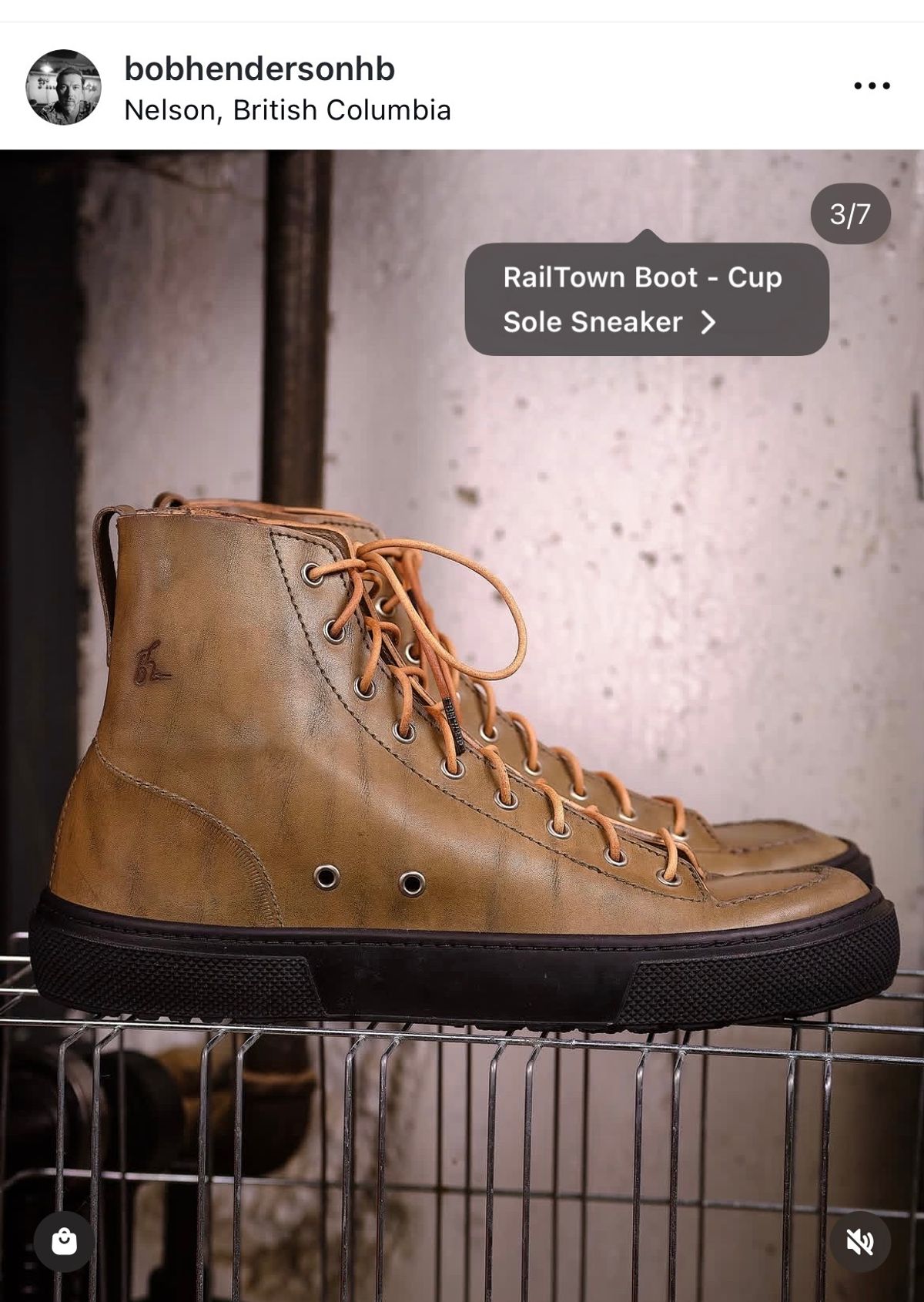 Photo by dieseldoc25 on April 11, 2026 of the BHHB Railtown Boot sneaker in Wickett & Craig Natural Veg Tan.