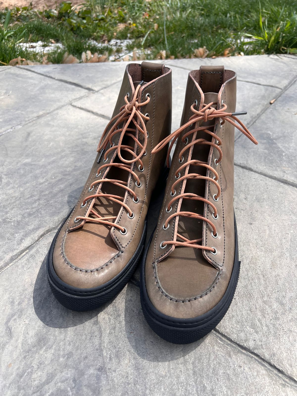 Photo by dieseldoc25 on April 20, 2026 of the BHHB Railtown Boot sneaker in Wickett & Craig Russet Traditional Harness.