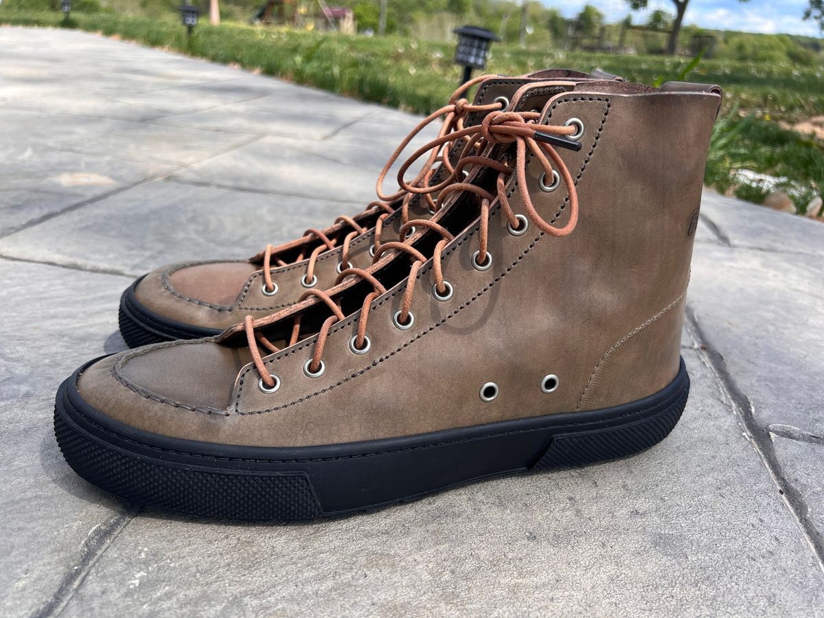 Photo by dieseldoc25 on April 20, 2026 of the BHHB Railtown Boot sneaker in Wickett & Craig Russet Traditional Harness.