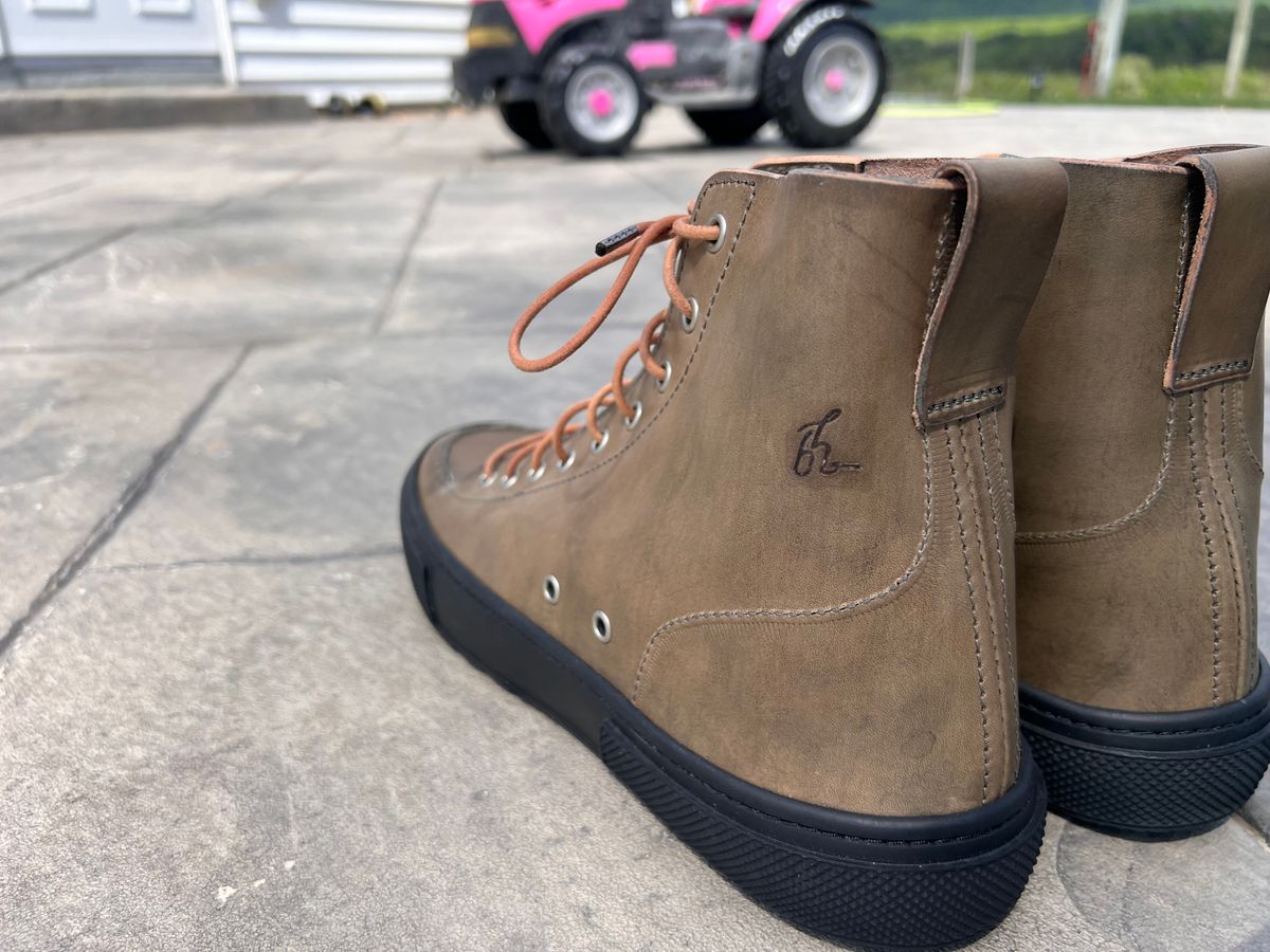 Photo by dieseldoc25 on April 20, 2026 of the BHHB Railtown Boot sneaker in Wickett & Craig Russet Traditional Harness.