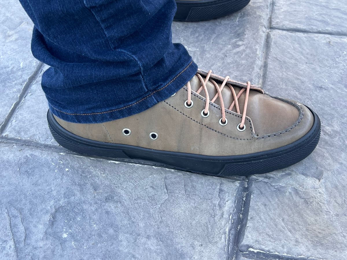 Photo by dieseldoc25 on April 20, 2026 of the BHHB Railtown Boot sneaker in Wickett & Craig Russet Traditional Harness.