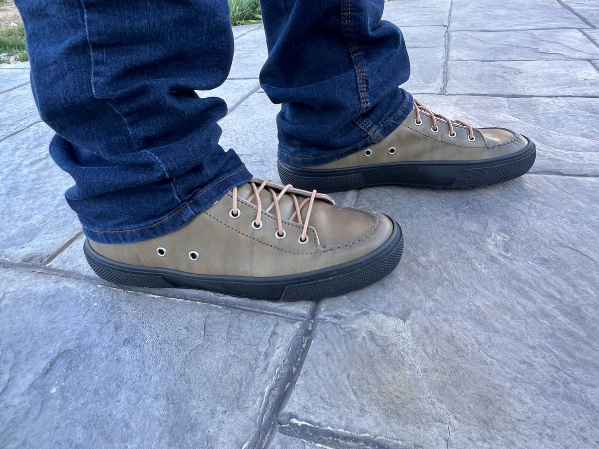 Photo by dieseldoc25 on April 20, 2026 of the BHHB Railtown Boot sneaker in Wickett & Craig Russet Traditional Harness.