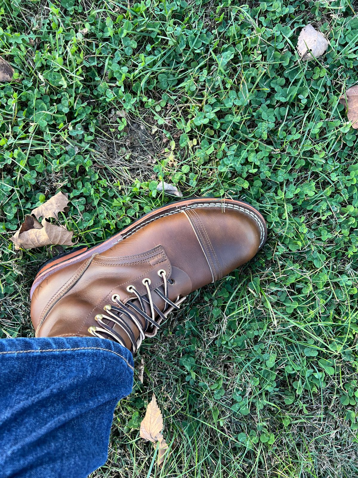 Photo by dieseldoc25 on October 17, 2025 of the Nicks Americana in Horween Shackleton Cognac.
