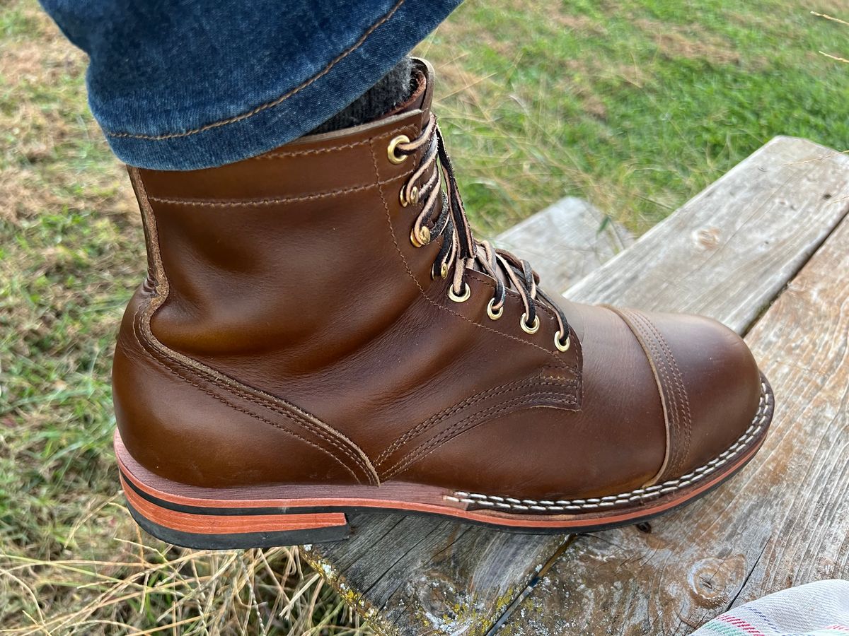 Photo by dieseldoc25 on October 20, 2025 of the Nicks Americana in Horween Shackleton Cognac.