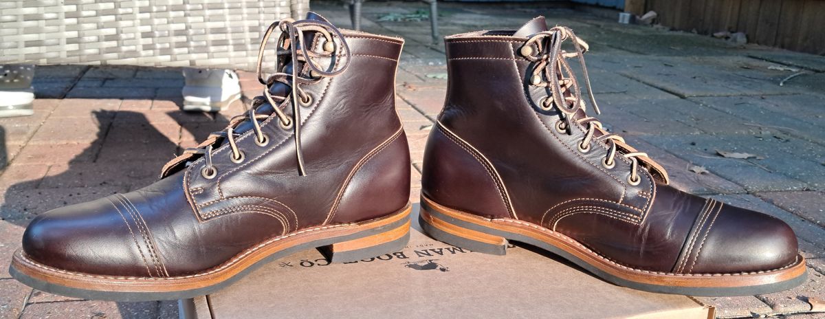 Photo by rickno504 on May 19, 2024 of the Truman Cap Toe Boot in Seidel Brown Double Shot.