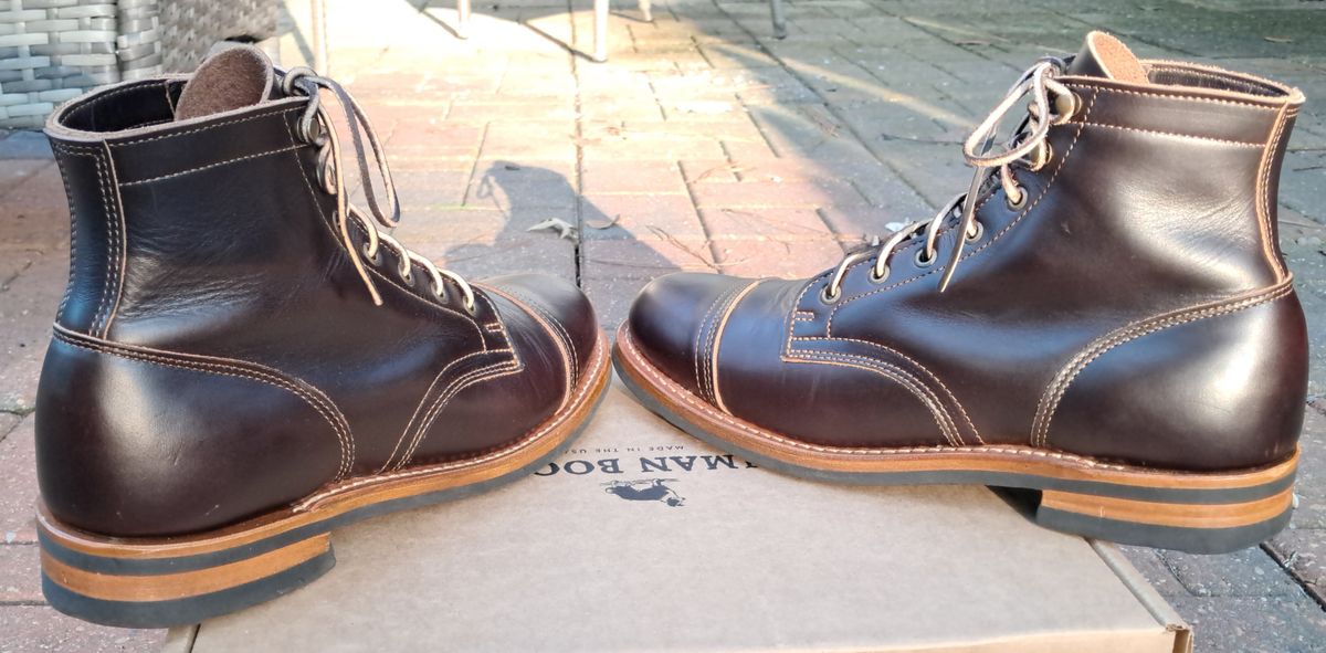 Photo by rickno504 on May 19, 2024 of the Truman Cap Toe Boot in Seidel Brown Double Shot.