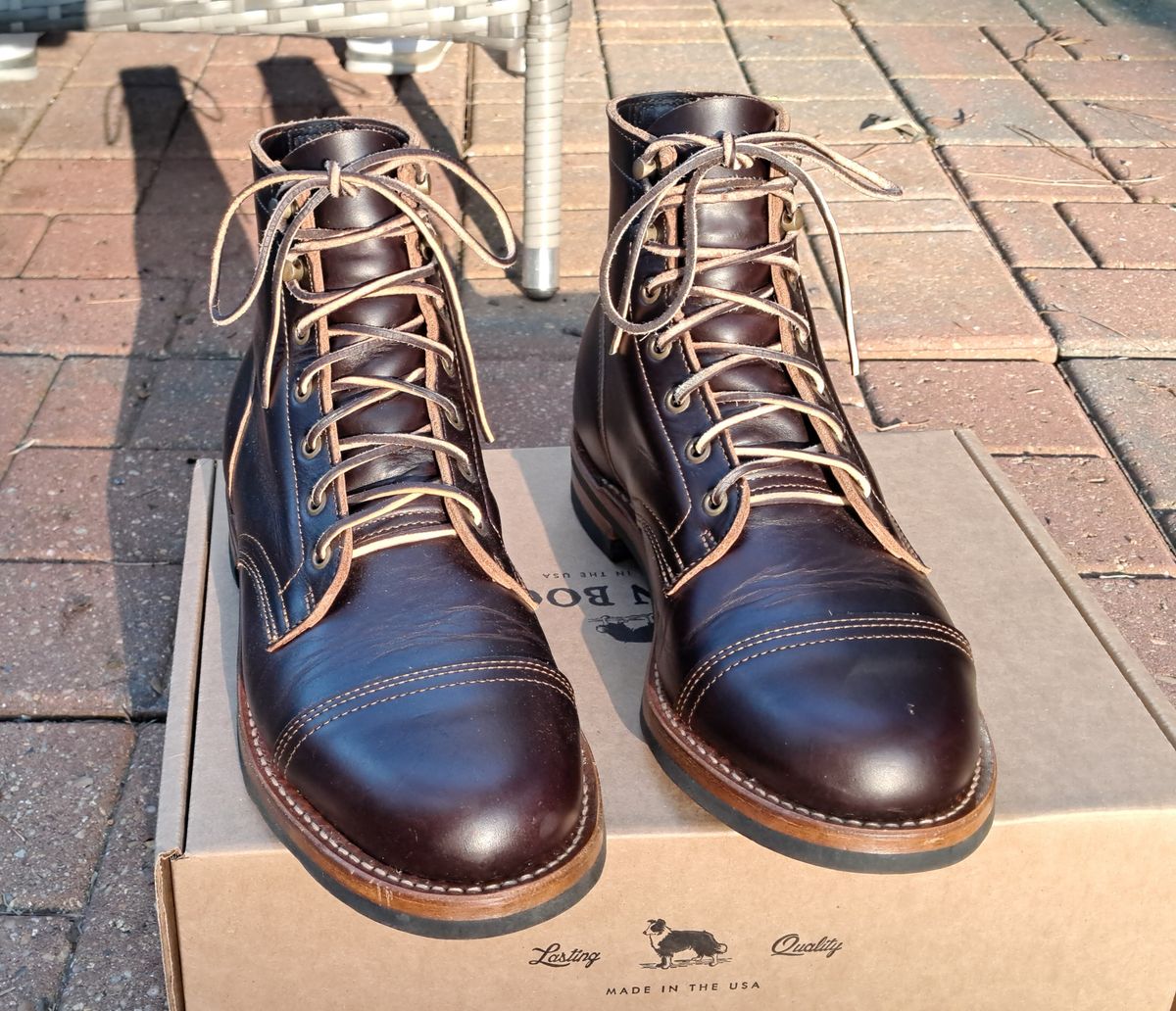 Photo by rickno504 on May 19, 2024 of the Truman Cap Toe Boot in Seidel Brown Double Shot.