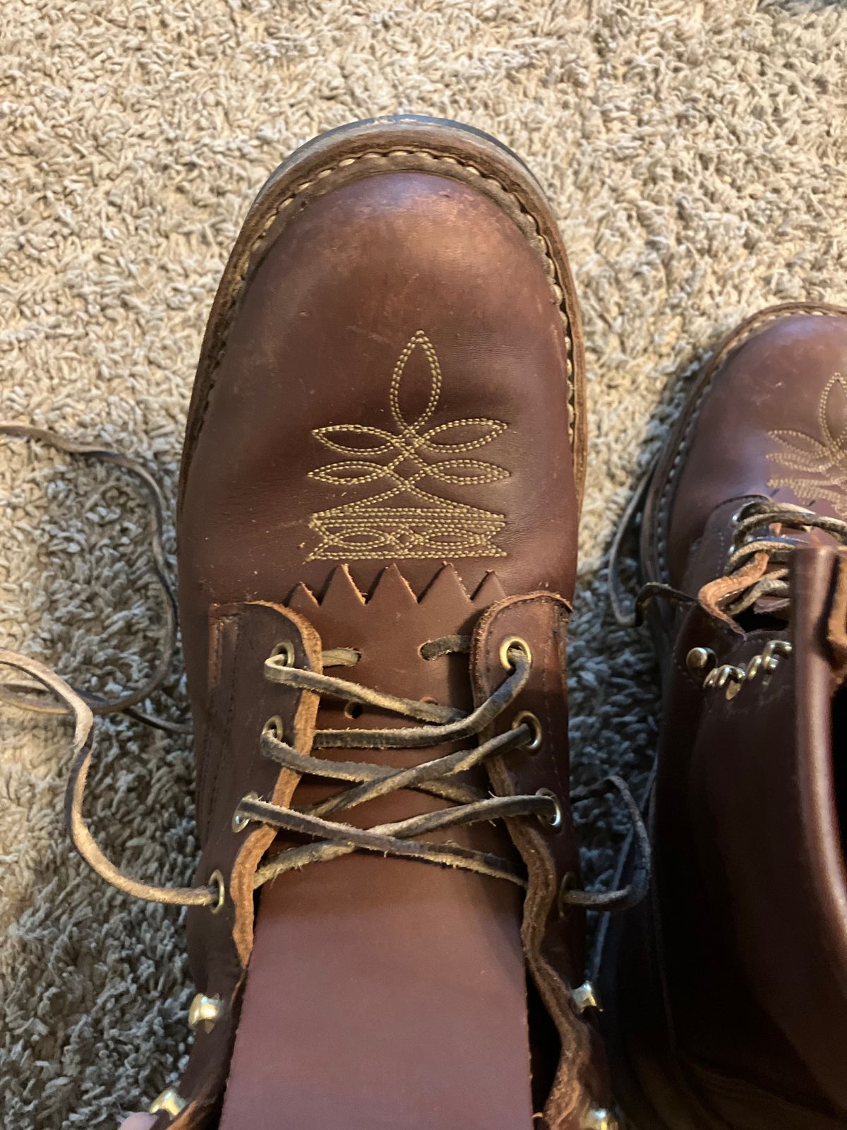 Photo by SCHorseshoe on June 4, 2026 of the White's Smokejumper in Seidel Red Dog Oil Tan.
