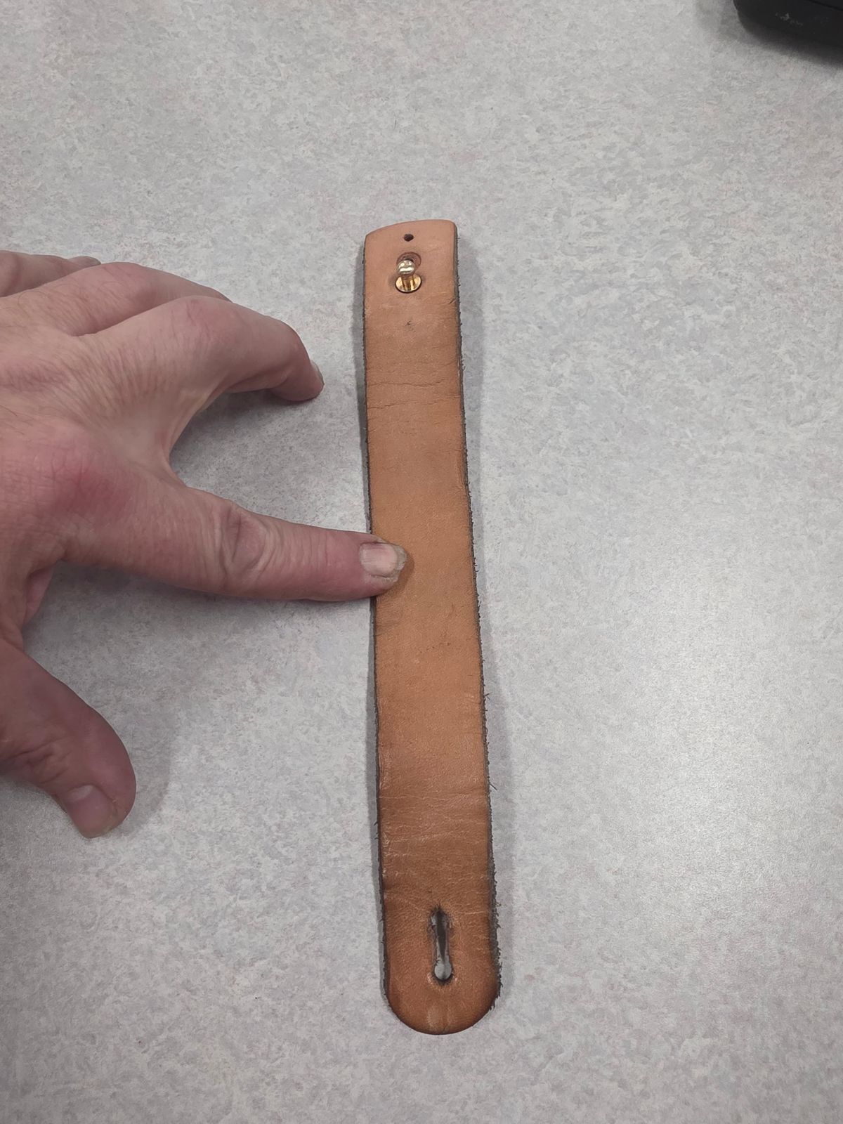 Photo by zestyclosemedicine on November 1, 2025 of the Self-Made Bracelet in Wickett & Craig Natural Veg Tan.