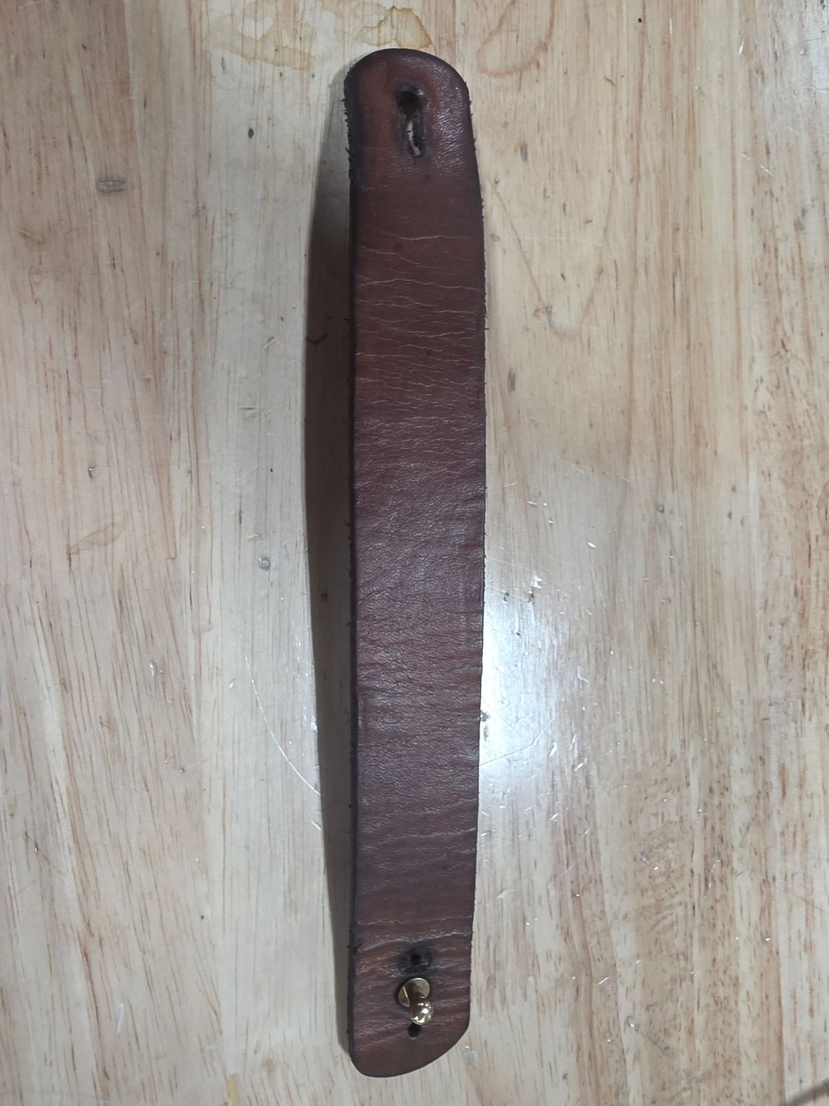 Photo by zestyclosemedicine on December 5, 2025 of the Self-Made Bracelet in Wickett & Craig Natural Veg Tan.