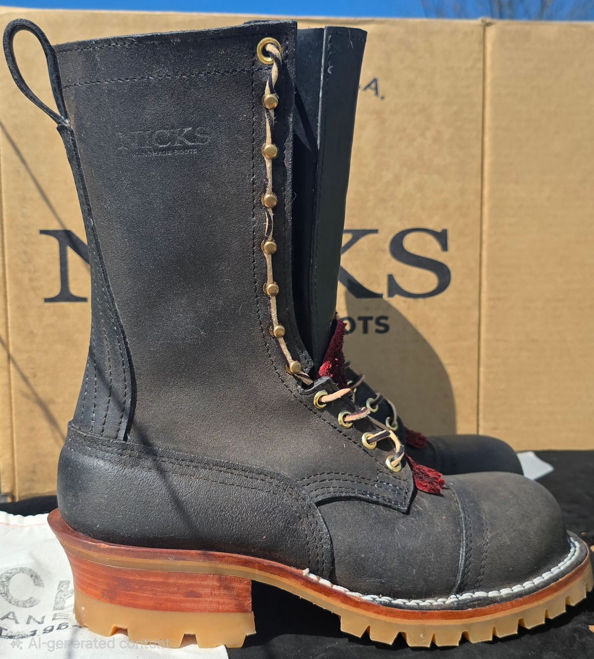 Photo by zestyclosemedicine on October 4, 2025 of the Nicks Nicks / BuilderPro HD in Nick's / Seidel 1964 Ash Grey Waxed Rough Out.