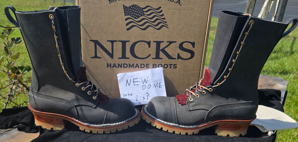 Photo by zestyclosemedicine on October 4, 2025 of the Nicks Nicks / BuilderPro HD in Nick's / Seidel 1964 Ash Grey Waxed Rough Out.