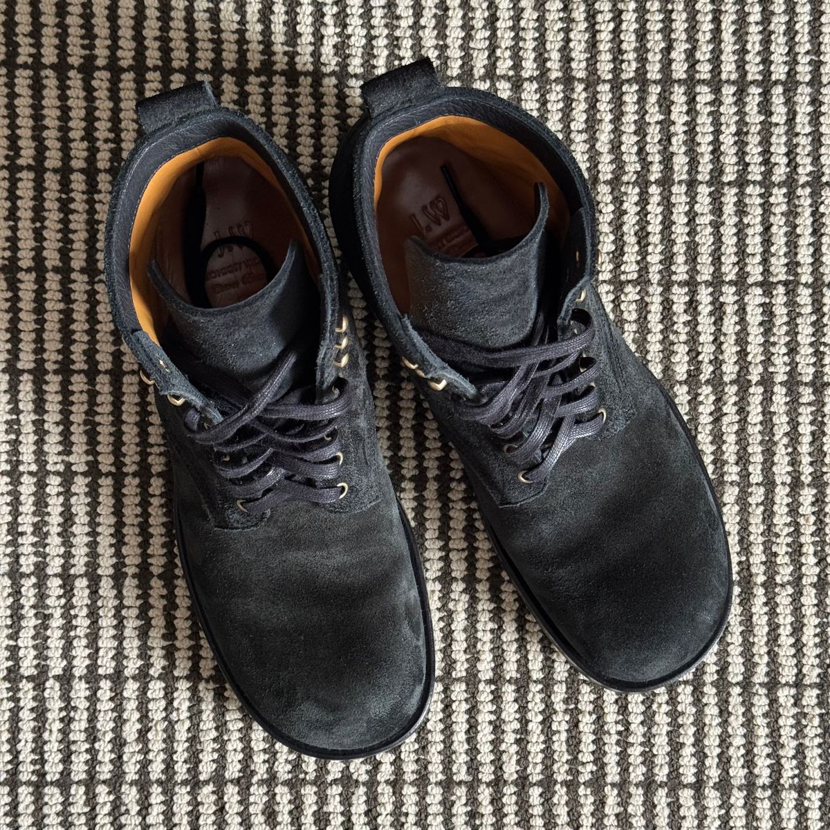 Photo by drmiles on June 20, 2026 of the Johnny Works Stitchdown GMTO Service Boot in Black Yak Roughout.