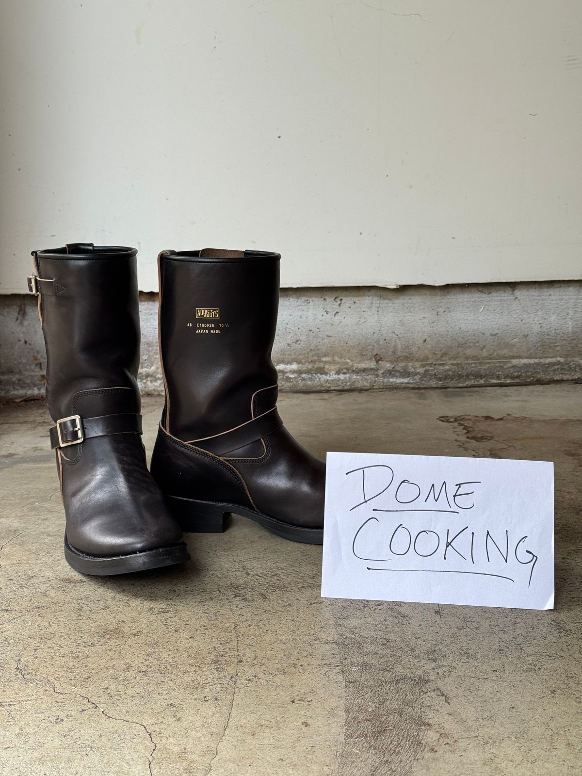 Photo by drmiles on November 1, 2025 of the Addict Boots AB-01 Engineer Boots in Maryam Black Horsebutt.