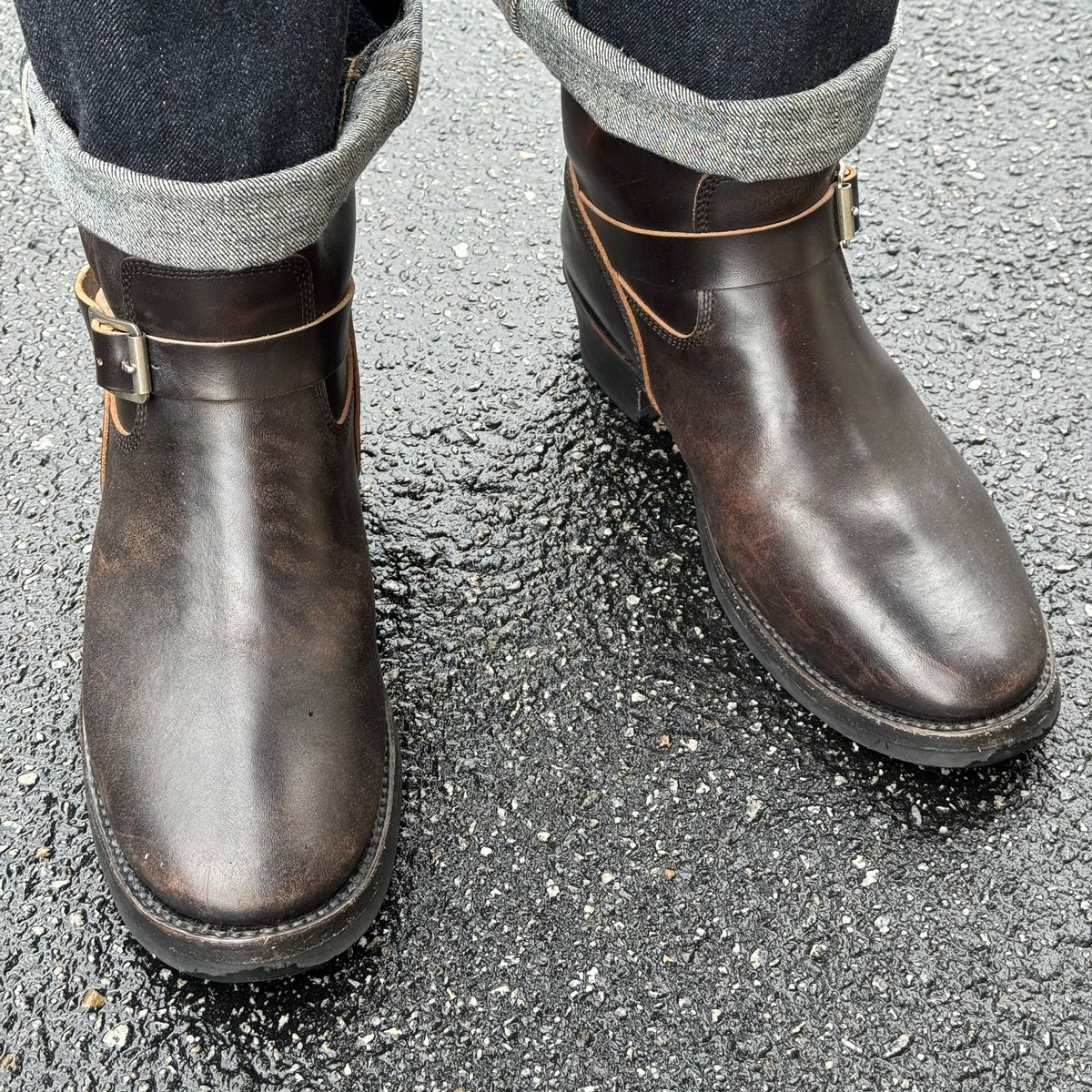 Photo by drmiles on December 31, 2025 of the Addict Boots AB-01 Engineer Boots in Maryam Black Horsebutt.