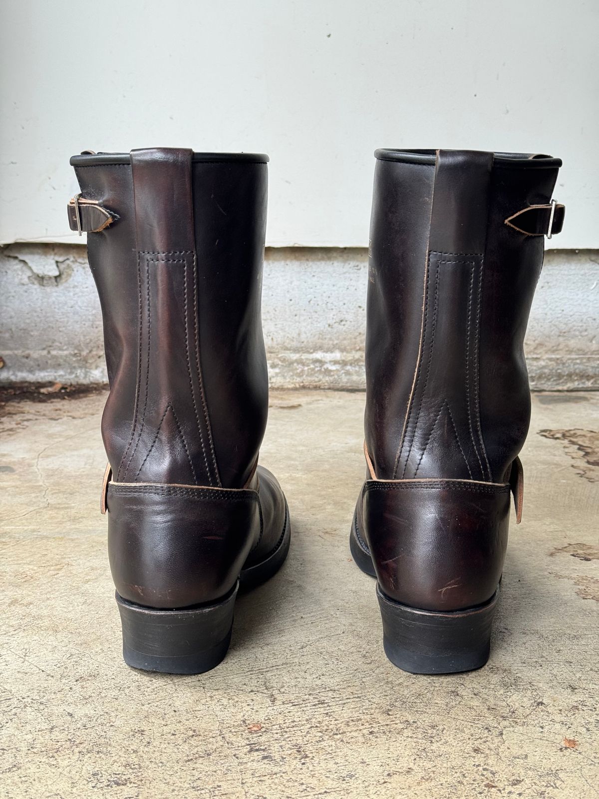 Photo by drmiles on January 1, 2026 of the Addict Boots AB-01 Engineer Boots in Maryam Black Horsebutt.