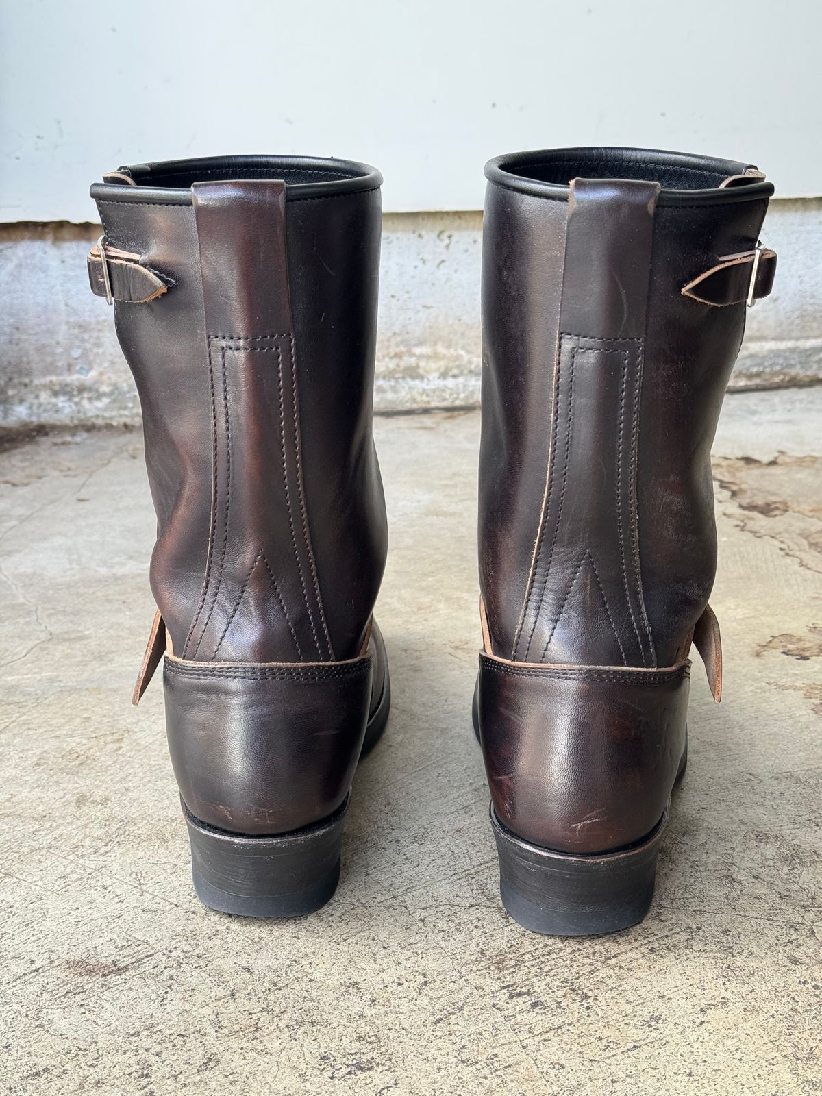 Photo by drmiles on February 5, 2026 of the Addict Boots AB-01 Engineer Boots in Maryam Black Horsebutt.