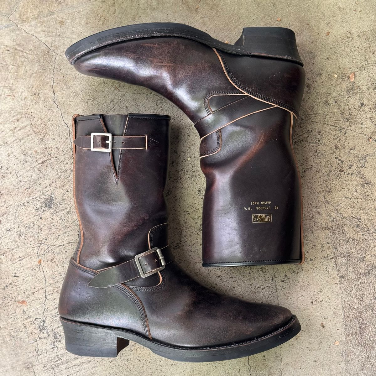 Photo by drmiles on April 3, 2026 of the Addict Boots AB-01 Engineer Boots in Maryam Black Horsebutt.