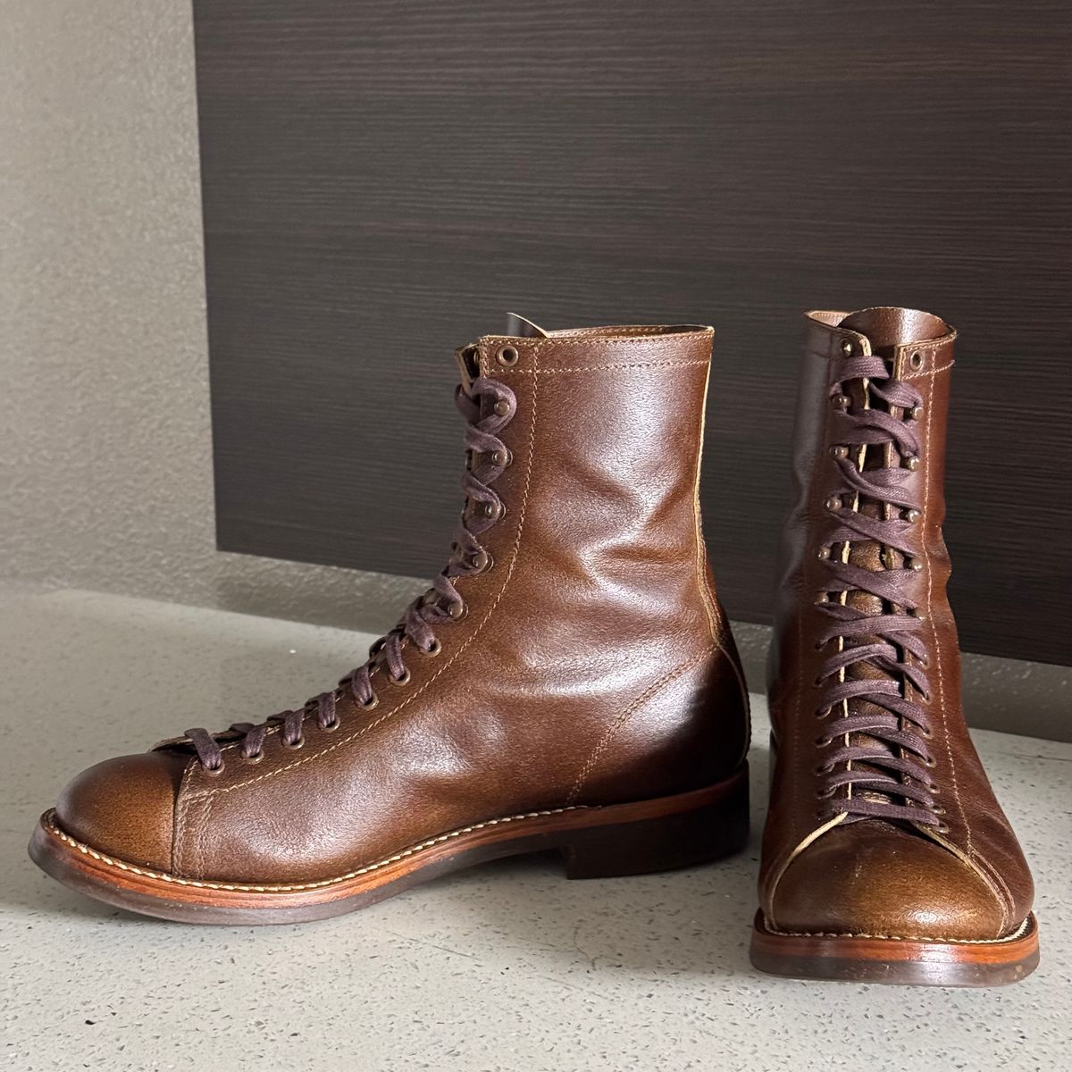 Photo by drmiles on January 16, 2026 of the John Lofgren Fieldmaster in Horween Havana SHF Horsehide.