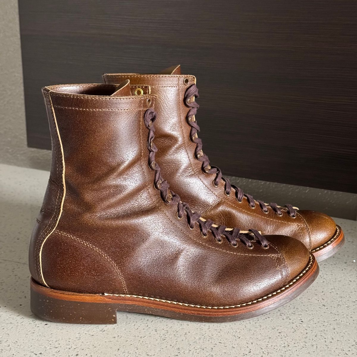 Photo by drmiles on January 16, 2026 of the John Lofgren Fieldmaster in Horween Havana SHF Horsehide.