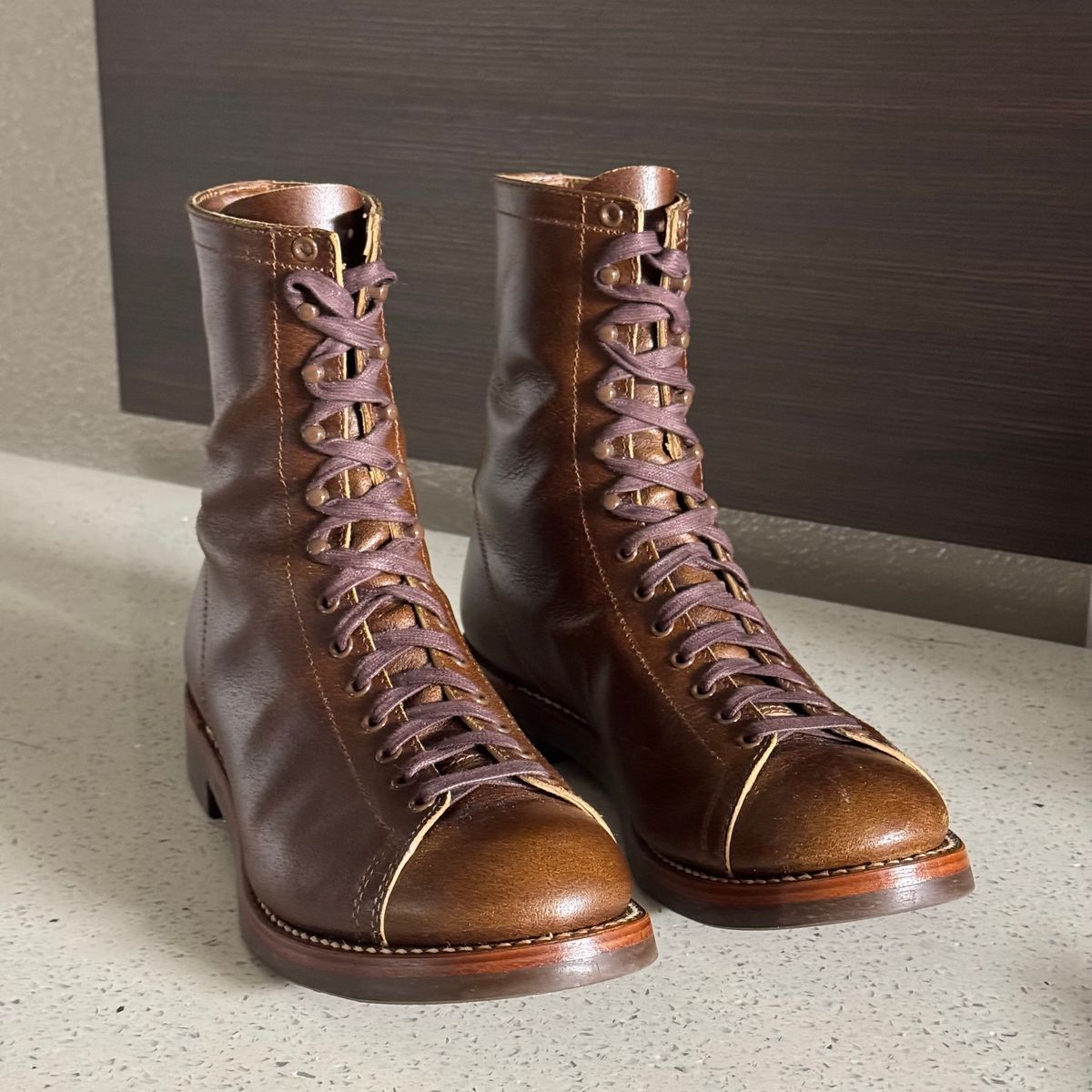 Photo by drmiles on January 16, 2026 of the John Lofgren Fieldmaster in Horween Havana SHF Horsehide.