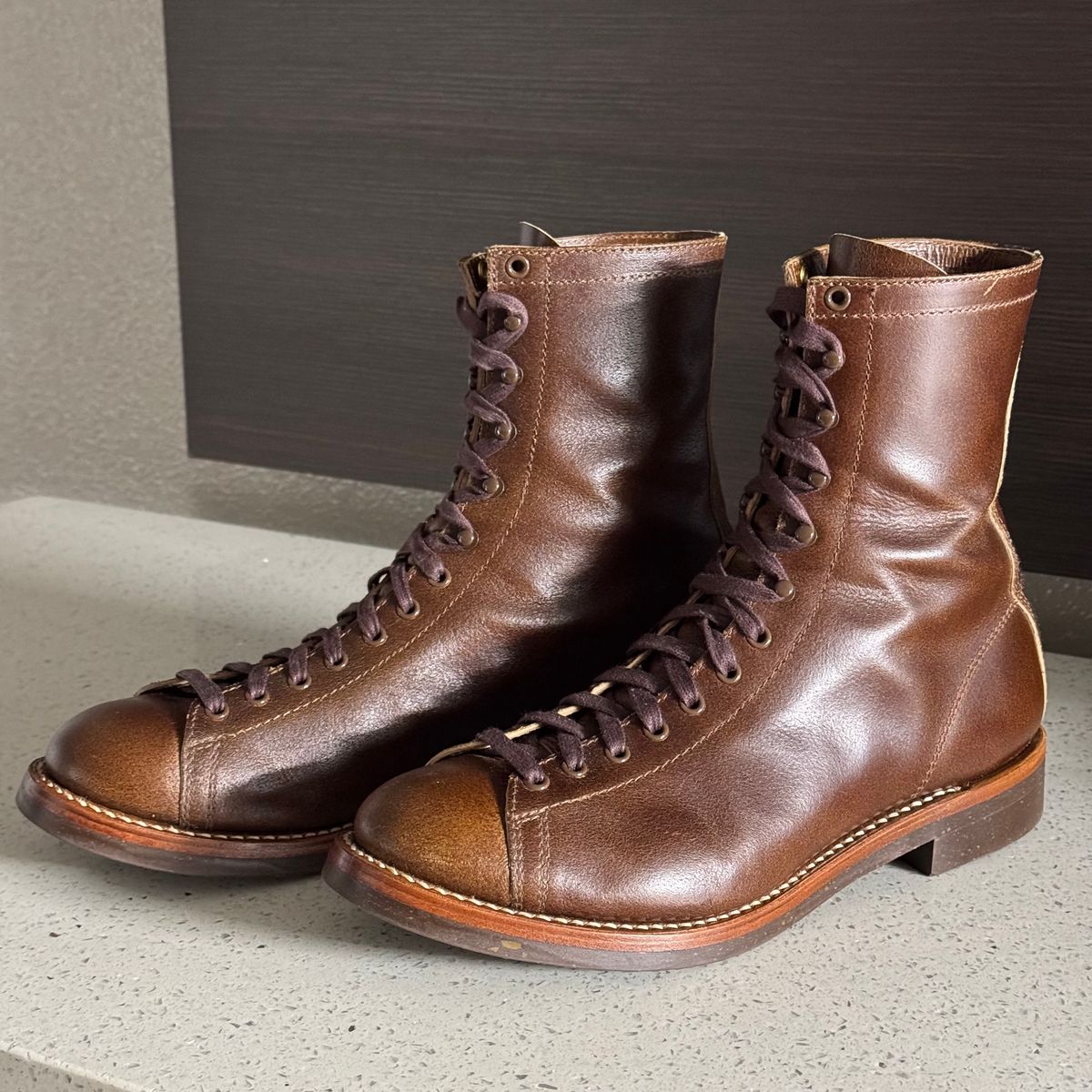 Photo by drmiles on January 16, 2026 of the John Lofgren Fieldmaster in Horween Havana SHF Horsehide.