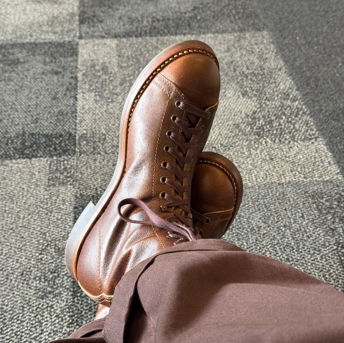 Photo by drmiles on January 20, 2026 of the John Lofgren Fieldmaster in Horween Havana SHF Horsehide.