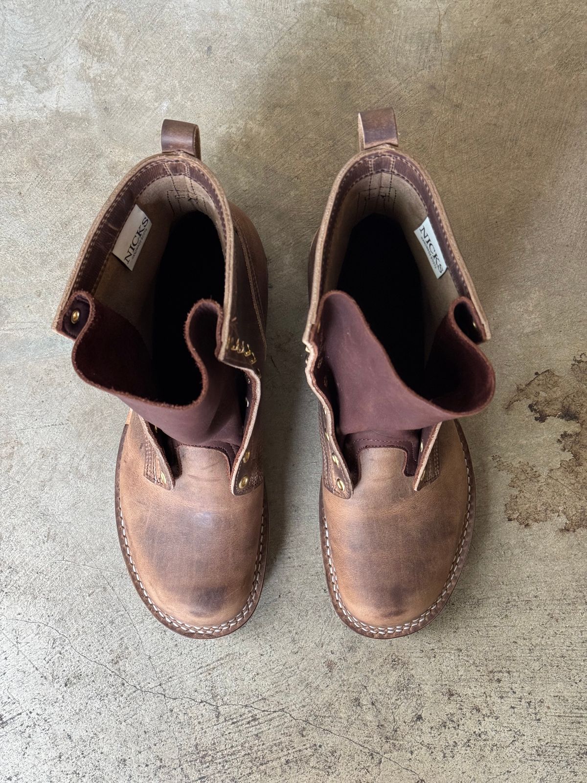 Photo by drmiles on November 1, 2025 of the Nicks MTO in Horween Natural Predator.