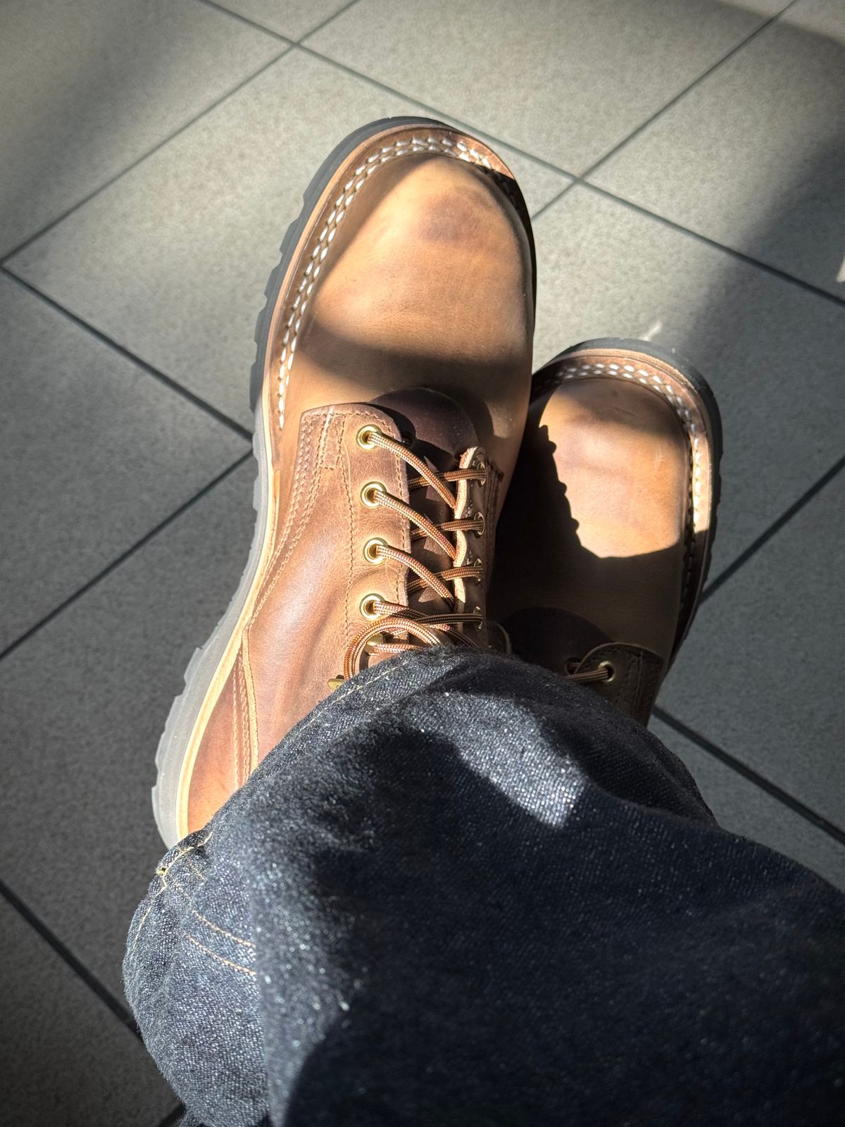 Photo by drmiles on November 6, 2025 of the Nicks MTO in Horween Natural Predator.