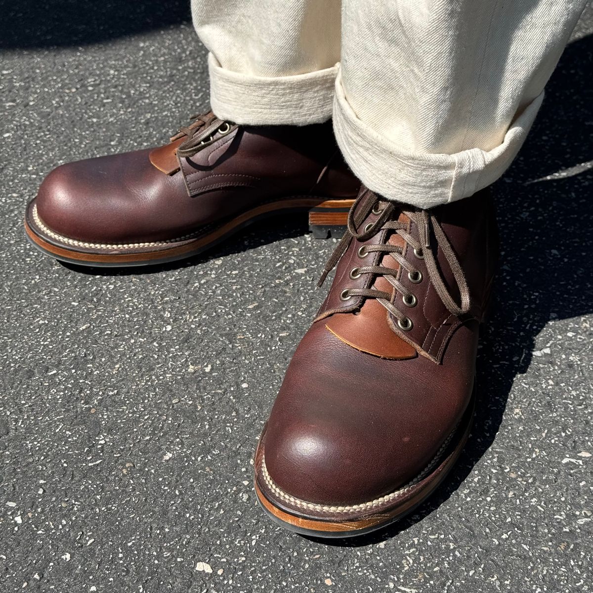 Photo by drmiles on August 17, 2025 of the Viberg Service Boot in Horween Kudu Chromexcel.