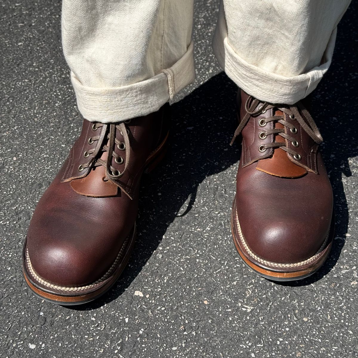 Photo by drmiles on August 17, 2025 of the Viberg Service Boot in Horween Kudu Chromexcel.