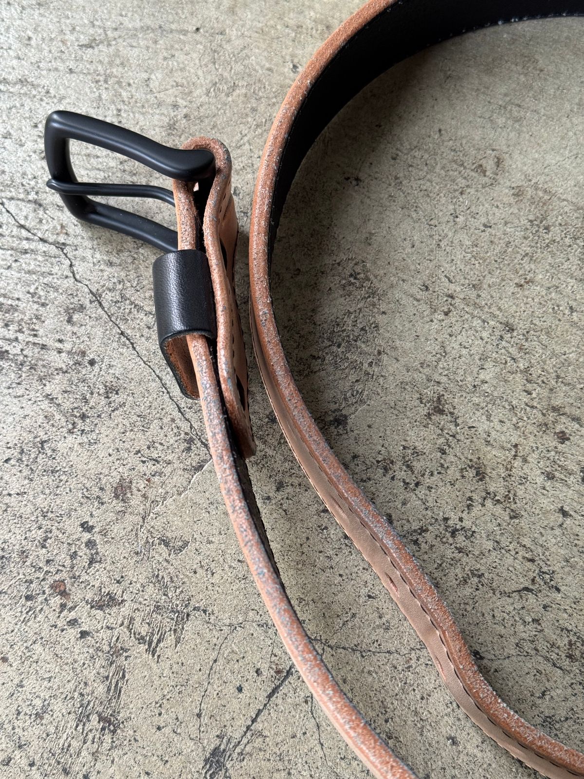 Photo by drmiles on November 1, 2025 of the Nicks Heavy Duty Work Belt in Wickett & Craig Natural Veg Tan.
