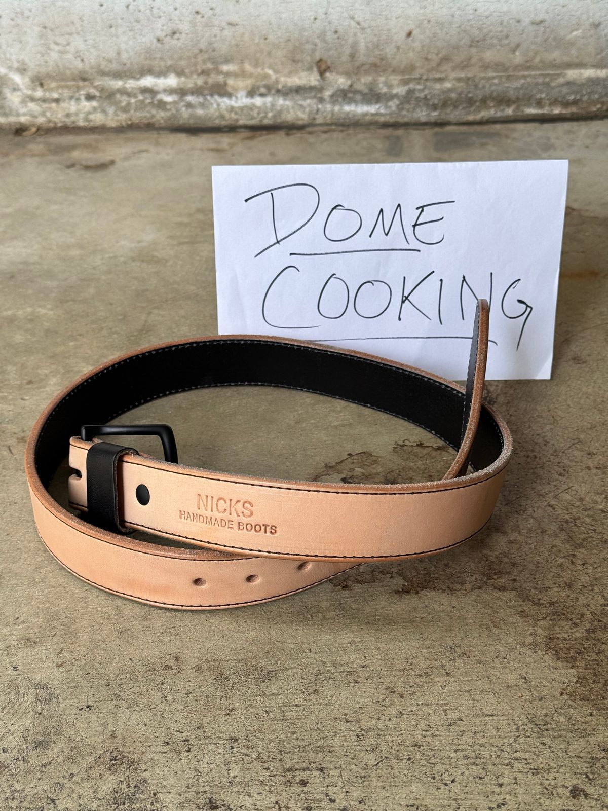 Photo by drmiles on November 1, 2025 of the Nicks Heavy Duty Work Belt in Wickett & Craig Natural Veg Tan.